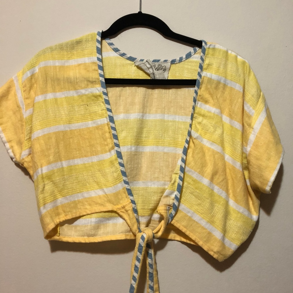 ACE AND JIG Carter Crop Top, yellow/blue